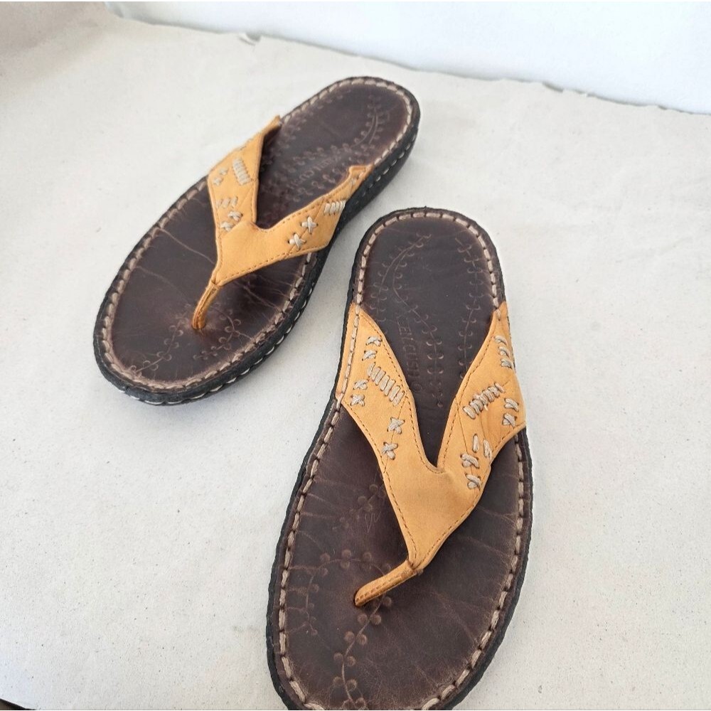 Keen Cush Leather Sandals Thong Molded Comfy Boho Indie Gypsy Festival Women 7.5